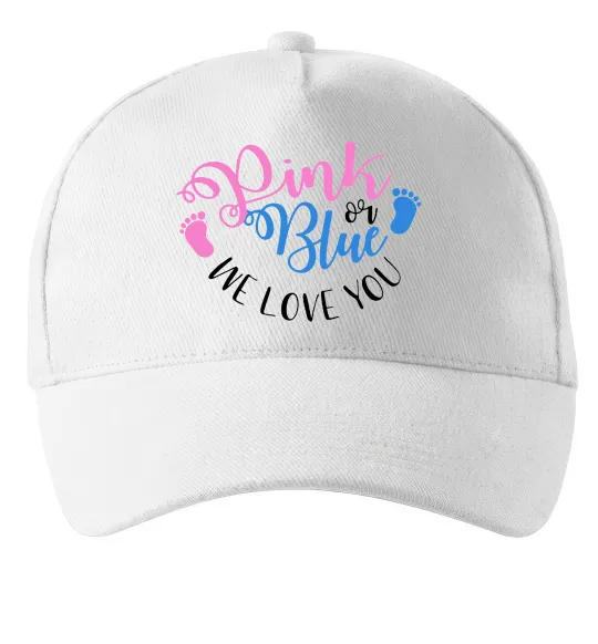 Кепка Pink or Blue we love you Белый фото