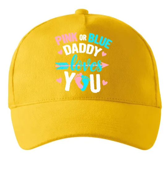 Кепка Pink or blue Daddy loves you Солнечно желтый фото