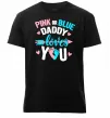 Мужская премиум футболка Pink or blue Daddy loves you Черный фото