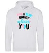 Мужская толстовка (худи) Pink or blue Daddy loves you Серый меланж фото
