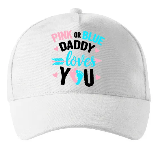 Кепка Pink or blue Daddy loves you Белый фото