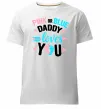 Мужская премиум футболка Pink or blue Daddy loves you Белый фото