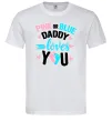 Мужская футболка Pink or blue Daddy loves you Белый фото