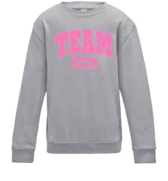 Детский Свитшот Girl team Серый меланж фото