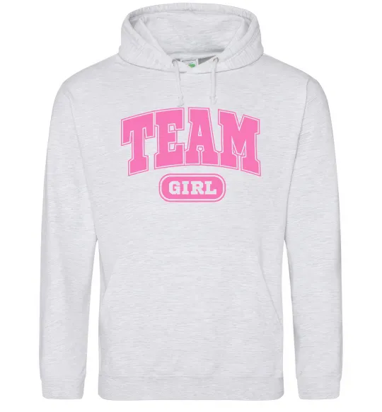 Женская толстовка (худи) Girl team Серый меланж фото