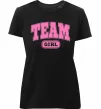 Женская премиум футболка Girl team Черный фото