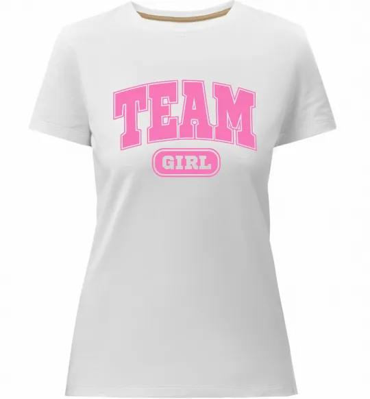 Женская премиум футболка Girl team Белый фото