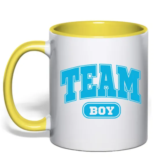 Чашка с цветной ручкой Boy team Лимонный фото