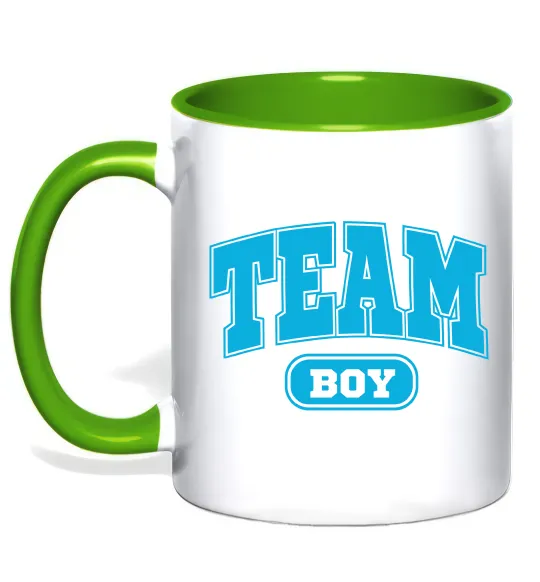 Чашка с цветной ручкой Boy team Лаймовый фото