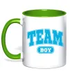 Чашка с цветной ручкой Boy team Лаймовый фото
