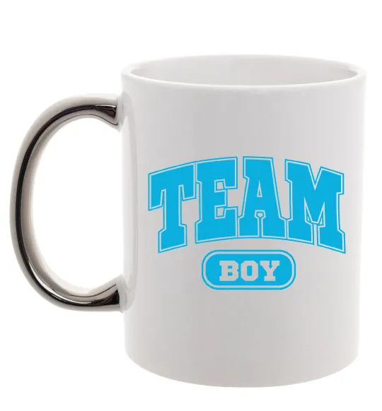 Чашка с цветной ручкой Boy team Серебро фото