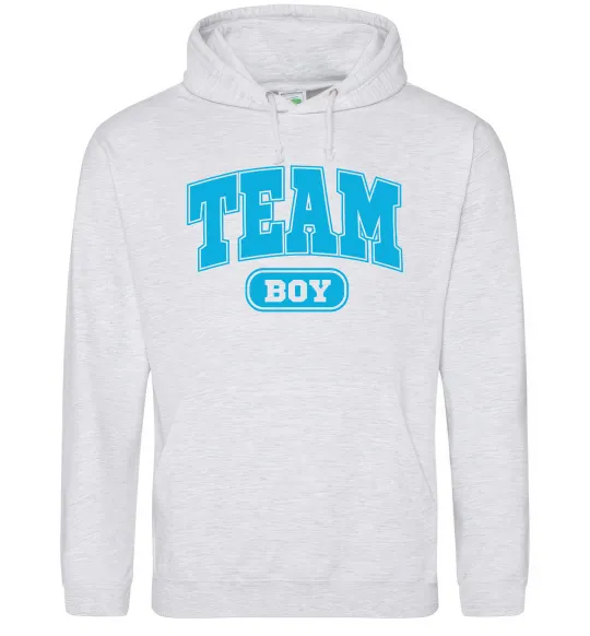 Мужская толстовка (худи) Boy team Серый меланж фото