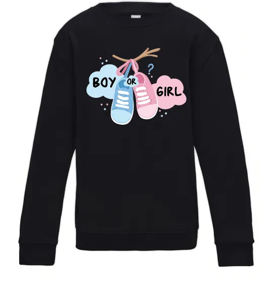 Детский Свитшот Boy or girl Черный фото