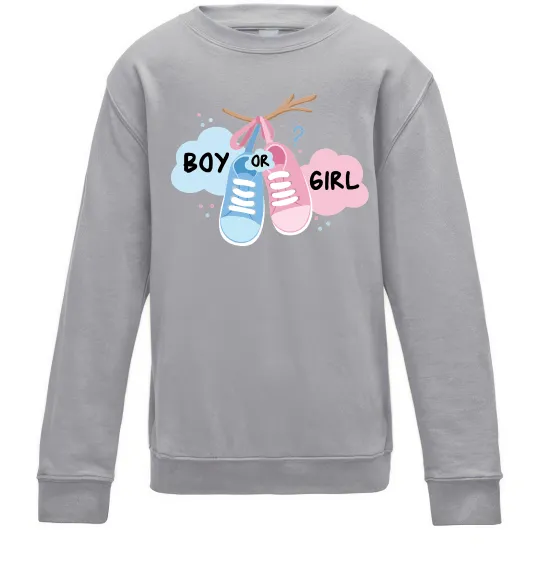 Детский Свитшот Boy or girl Серый меланж фото