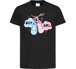 Детская футболка Pink or Blue I love you Черный фото