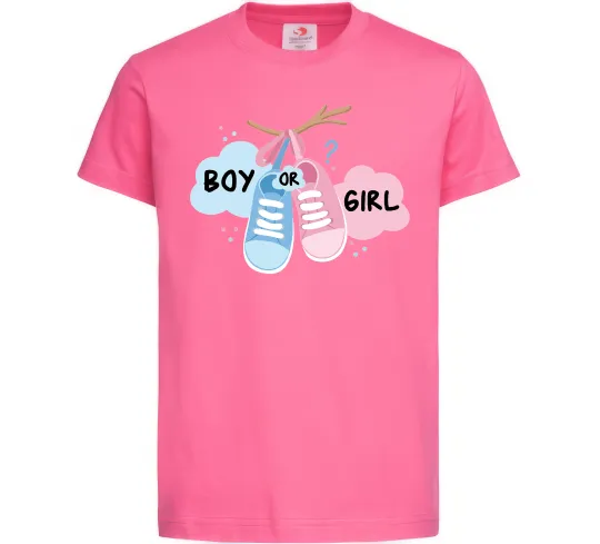 Детская футболка Boy or girl Ярко-розовый фото
