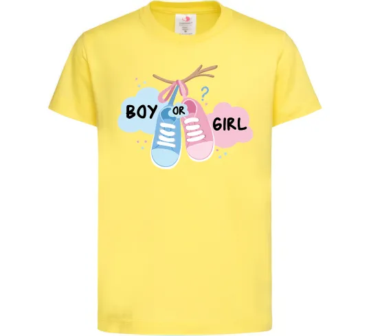Детская футболка Boy or girl Лимонный фото