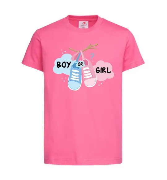 Детская футболка Boy or girl Ярко-розовый фото