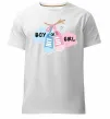 Мужская премиум футболка Boy or girl Белый фото