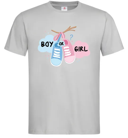 Мужская футболка Boy or girl Серый фото