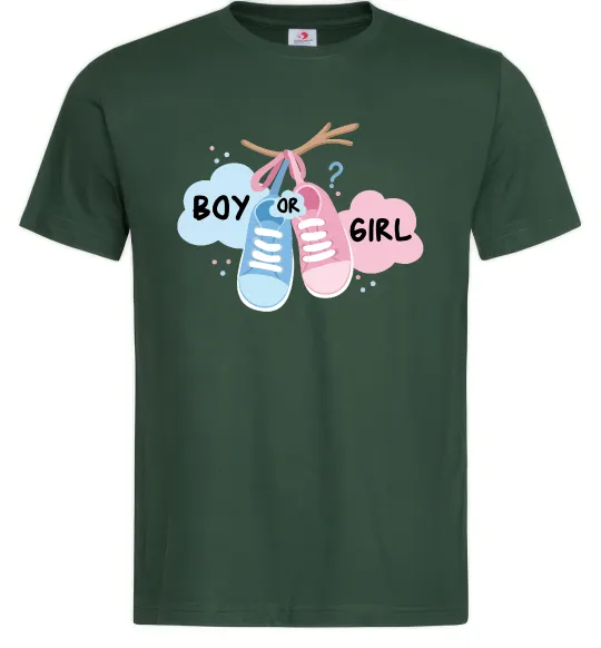 Мужская футболка Boy or girl Темно-зеленый фото
