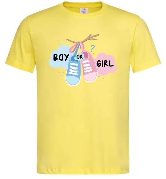 Мужская футболка Boy or girl Лимонный фото