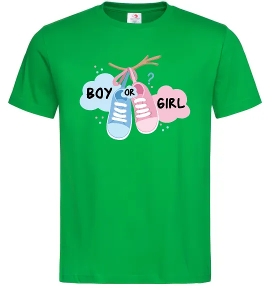 Мужская футболка Boy or girl Зеленый фото