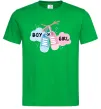 Мужская футболка Boy or girl Зеленый фото