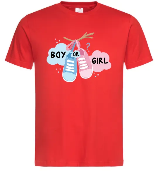 Мужская футболка Boy or girl Красный фото
