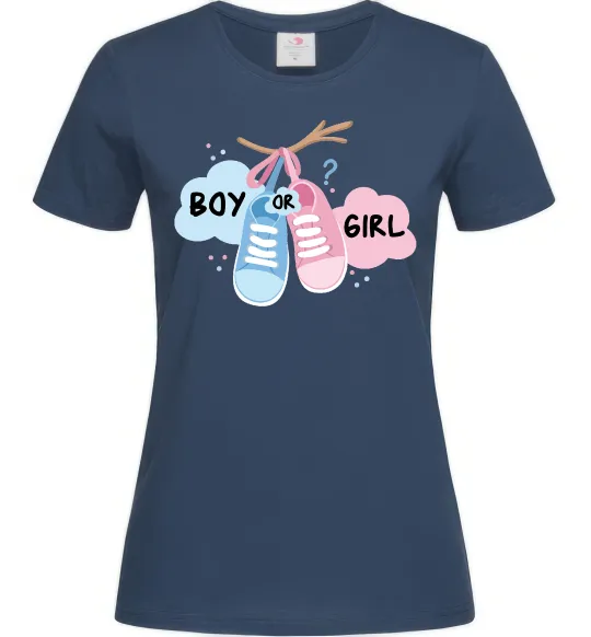 Женская футболка Boy or girl Темно-синий фото