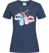 Женская футболка Boy or girl Темно-синий фото