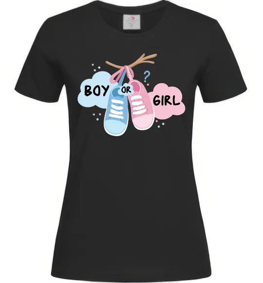 Женская футболка Boy or girl Черный фото