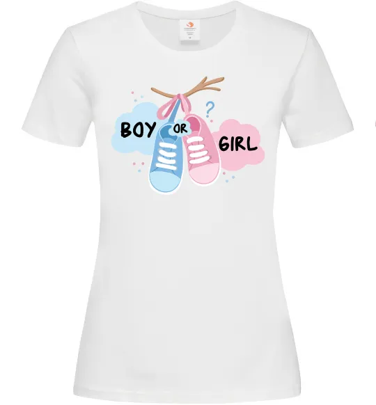 Женская футболка Boy or girl Белый фото