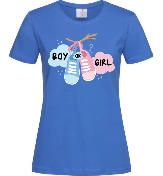 Женская футболка Boy or girl Ярко-синий фото