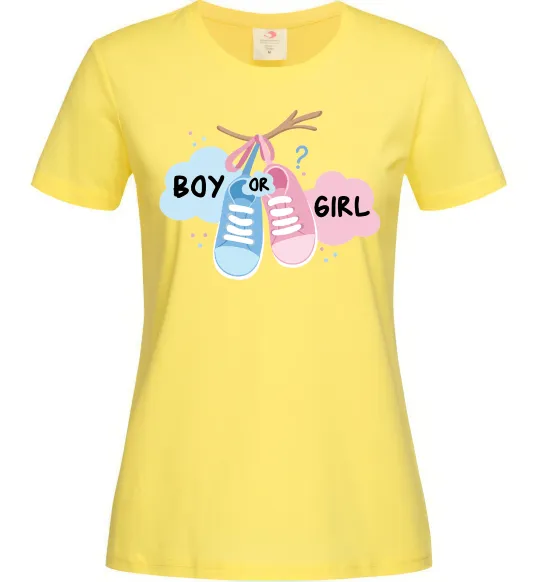 Женская футболка Boy or girl Лимонный фото