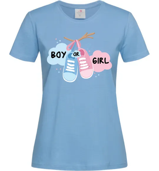Женская футболка Boy or girl Голубой фото