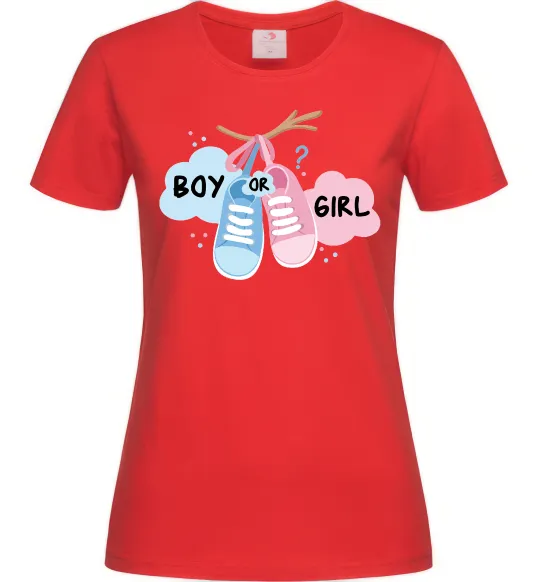 Женская футболка Boy or girl Красный фото
