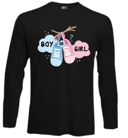 Лонгслив Pink or Blue I love you Черный фото