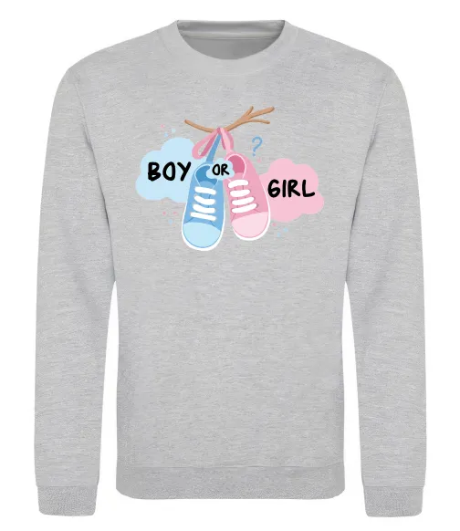 Світшот Boy or girl Сірий меланж фото