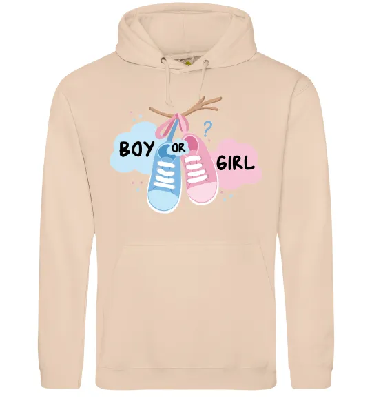 Женская толстовка (худи) Boy or girl Песочный фото