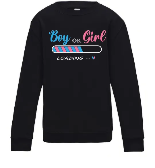Детский Свитшот Boy or girl loading Черный фото