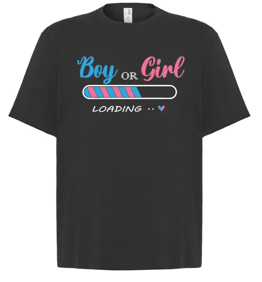 Футболка Оверсайз Boy or girl loading Черный фото