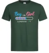 Мужская футболка Boy or girl loading Темно-зеленый фото