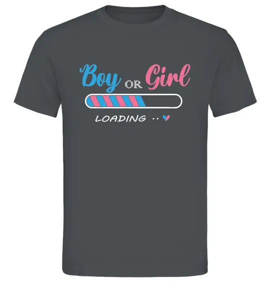 Мужская футболка Boy or girl loading Графит фото