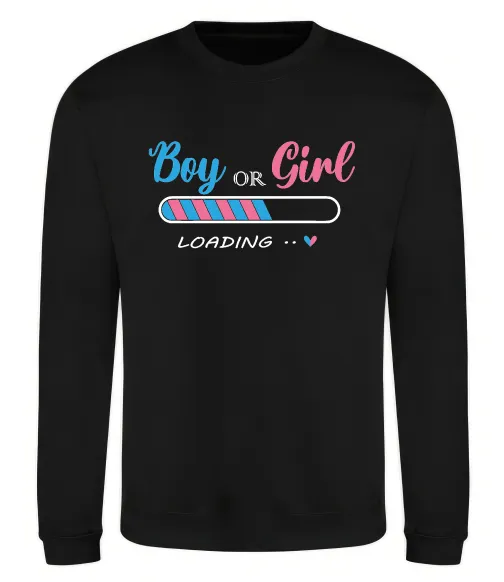 Світшот Boy or girl loading Чорний фото