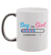 Чашка з кольоровою ручкою Boy or girl loading Срібло фото