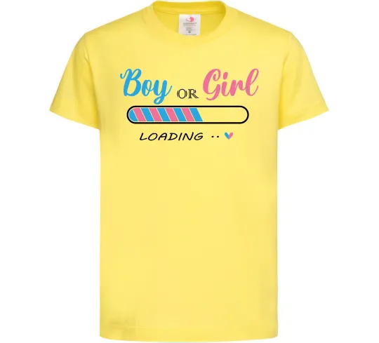 Детская футболка Boy or girl loading Лимонный фото
