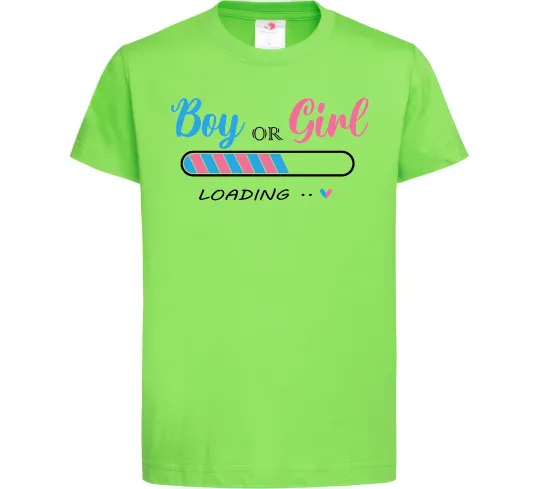 Детская футболка Boy or girl loading Лаймовый фото