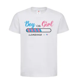 Дитяча футболка Boy or girl loading Білий фото