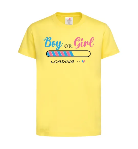 Детская футболка Boy or girl loading Лимонный фото